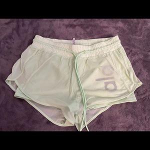 Alo yoga neon green mesh shorts Size S